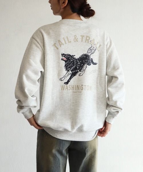 GERRY（ジェリー）の「GERRY 裏起毛 グラフィック バックプリント ワンポイント刺繍 スウェット ウルフ アウトドアモチーフ（スウェット・メンズ・ブラック/アッシュグレー/ブラック系その他/ネイビー・L/M/LL）」の15枚目の写真