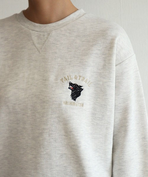 GERRY（ジェリー）の「GERRY 裏起毛 グラフィック バックプリント ワンポイント刺繍 スウェット ウルフ アウトドアモチーフ（スウェット・メンズ・ブラック/アッシュグレー/ブラック系その他/ネイビー・L/M/LL）」の17枚目の写真