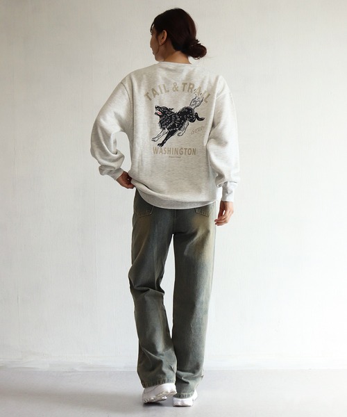 GERRY（ジェリー）の「GERRY 裏起毛 グラフィック バックプリント ワンポイント刺繍 スウェット ウルフ アウトドアモチーフ（スウェット・メンズ・ブラック/アッシュグレー/ブラック系その他/ネイビー・L/M/LL）」の20枚目の写真