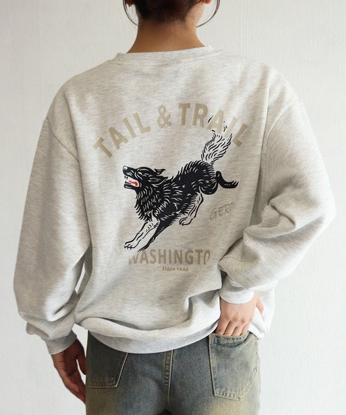 GERRY（ジェリー）の「GERRY 裏起毛 グラフィック バックプリント ワンポイント刺繍 スウェット ウルフ アウトドアモチーフ（スウェット・メンズ・ブラック/アッシュグレー/ブラック系その他/ネイビー・L/M/LL）」の16枚目の写真