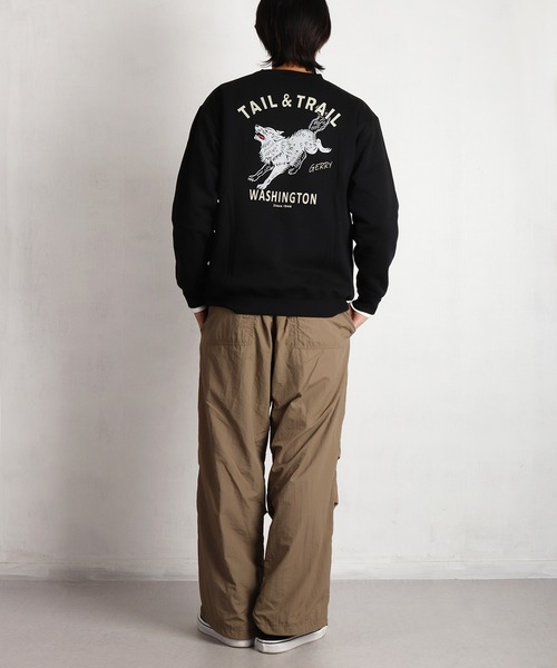 GERRY（ジェリー）の「GERRY 裏起毛 グラフィック バックプリント ワンポイント刺繍 スウェット ウルフ アウトドアモチーフ（スウェット・メンズ・ブラック/アッシュグレー/ブラック系その他/ネイビー・L/M/LL）」の22枚目の写真