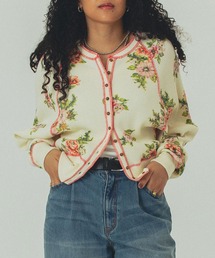 ROSE BUD | (mag.by c)FLOWER PRINT WAFFLE CARDIGAN(カーディガン/ボレロ)