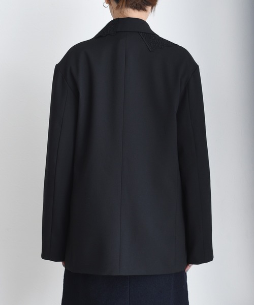 レースカラー ジップ ダブルジャケット（テーラードジャケット