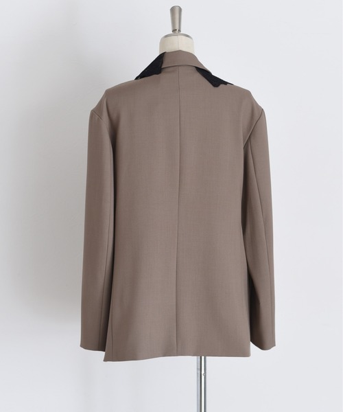 レースカラー ジップ ダブルジャケット（テーラードジャケット