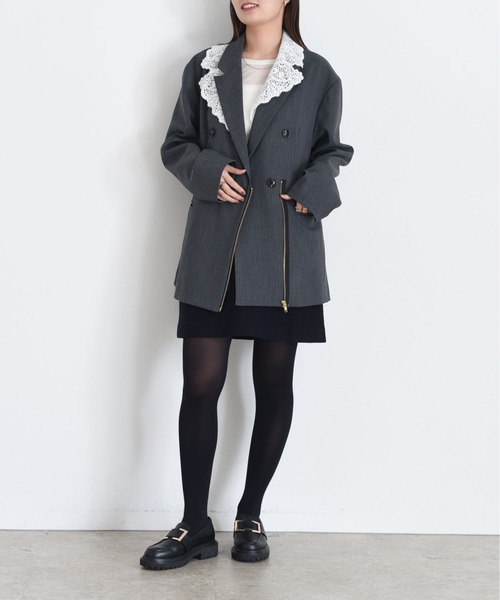 レースカラー ジップ ダブルジャケット Eimee Law│Eimee Law