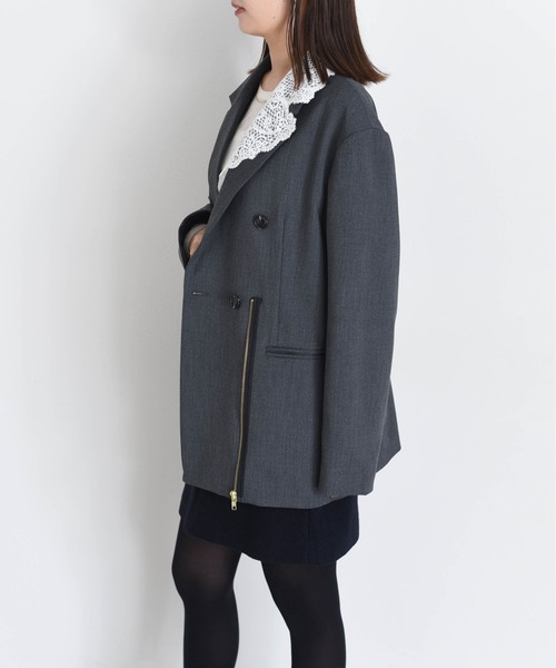 レースカラー ジップ ダブルジャケット Eimee Law│Eimee Law