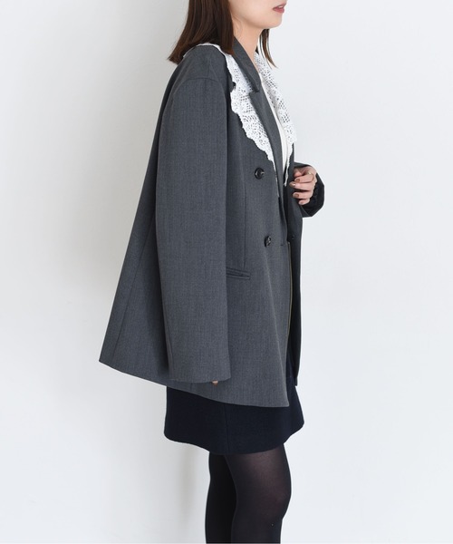 レースカラー ジップ ダブルジャケット Eimee Law│Eimee Law