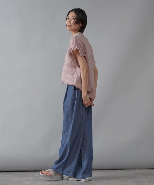 Liesse(リエス)の「イージータックデニムパンツ(デニムパンツ・レディース・インディゴブルー/サックスブルー・2/3)」の7枚目の写真