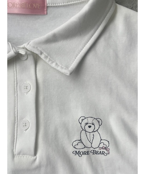 MORE self LOVE(モアセルフラブ)の「【MORE BEAR】レースポロトップス(Tシャツ/カットソー・レディース・グレー/ブルー/ホワイト・FREE)」の8枚目の写真