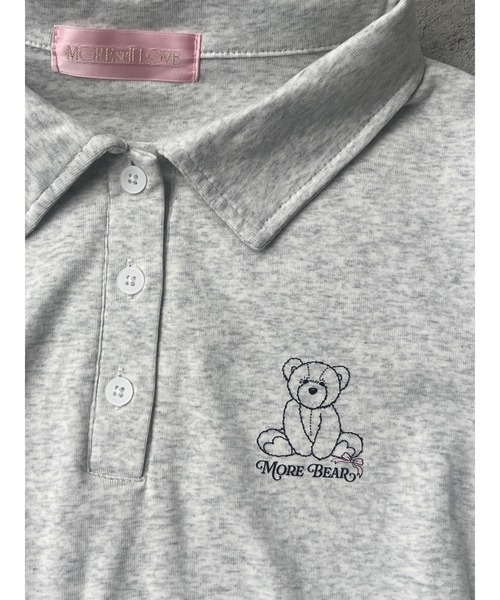 MORE self LOVE(モアセルフラブ)の「【MORE BEAR】レースポロトップス(Tシャツ/カットソー・レディース・グレー/ブルー/ホワイト・FREE)」の10枚目の写真