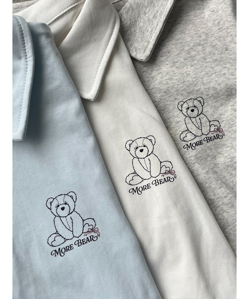 MORE self LOVE(モアセルフラブ)の「【MORE BEAR】レースポロトップス(Tシャツ/カットソー・レディース・グレー/ブルー/ホワイト・FREE)」の12枚目の写真
