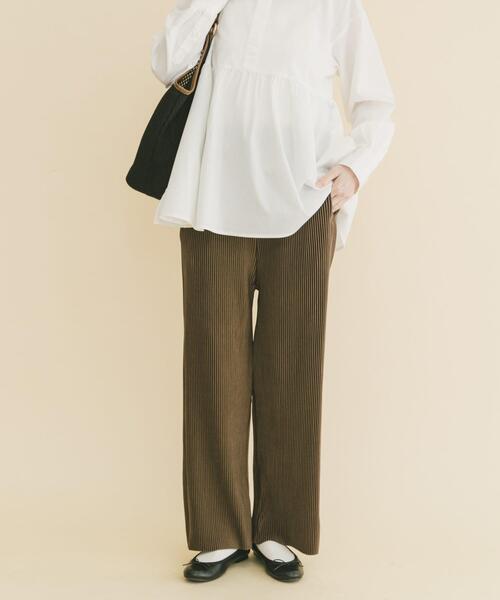 ITEMS URBANRESEARCH(アイテムズ アーバンリサーチ)の「プリーツシャーリングパンツ(その他パンツ・レディース・ブラック/グレー系その他/ブラウン・FREE)」の18枚目の写真