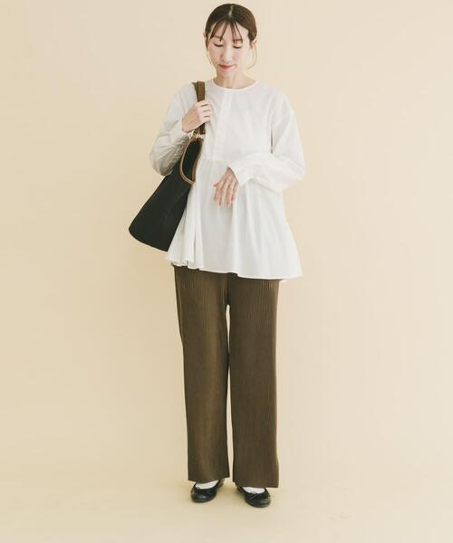 ITEMS URBANRESEARCH(アイテムズ アーバンリサーチ)の「プリーツシャーリングパンツ(その他パンツ・レディース・ブラック/グレー系その他/ブラウン・FREE)」の21枚目の写真