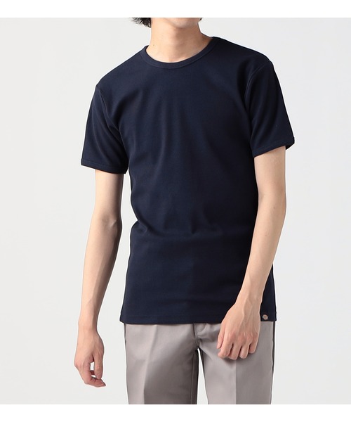 Dickies(ディッキーズ)の「リブクルーネックTシャツ 半袖(Tシャツ/カットソー・メンズ・グレー/ブラック/ホワイト/ネイビー・MEDIUM/LARGE/X-LARGE)」の4枚目の写真