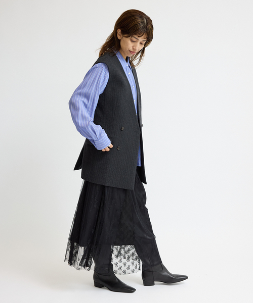 IENA(イエナ)の「《追加》トリミングレーススカート(スカート・レディース・ブラック/アイボリー・38/36)」の6枚目の写真