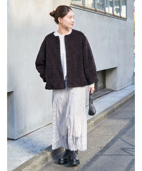 現行品✨IENA トリミングレーススカート 黒 36 トリミングレーススカート（ロング・マキシ丈スカート）｜IENA