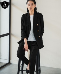 Flolia（フロリア）の「【パンツタイプが選べる】テーラードジャケット テーパードパンツ ワイドパンツ セットアップ スーツ フォーマル セレモニー 卒業式 卒園式 入学式 入園式 ママスーツ ビジネス 七五三 ママ 母親【洗える】《着用動画あり》（スーツセット）」