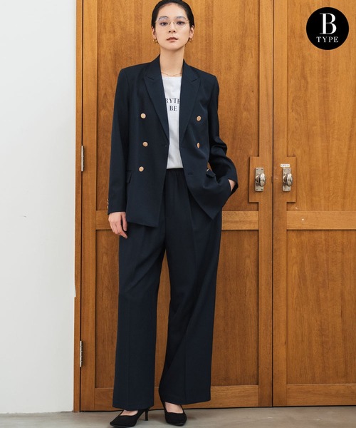 スーツセットアップ(テーラードジャケット×テーパードパンツ) パンツタイプが選べる】テーラードジャケット テーパードパンツ ワイド