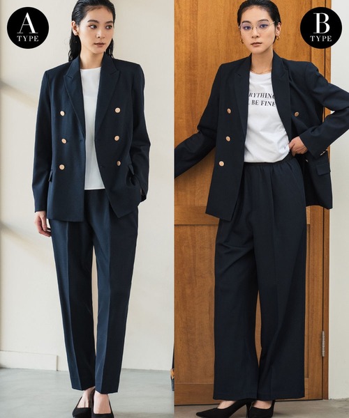 スーツセットアップ(テーラードジャケット×テーパードパンツ) パンツタイプが選べる】テーラードジャケット テーパードパンツ ワイド