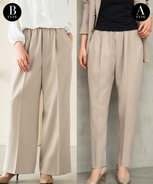 Flolia（フロリア）の「【パンツタイプが選べる】テーラードジャケット テーパードパンツ ワイドパンツ セットアップ スーツ フォーマル セレモニー 卒業式 卒園式 入学式 入園式 ママスーツ ビジネス 七五三 ママ 母親【洗える】《着用動画あり》（スーツセット・レディース・ベージュ/ネイビー/ベージュ系その他/ブラック/ブラック系その他/ネイビー系・S/M/L/2L）」の11枚目の写真