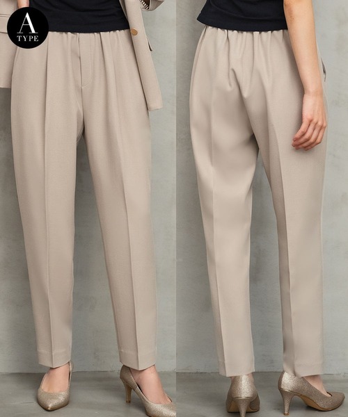 Flolia（フロリア）の「【パンツタイプが選べる】テーラードジャケット テーパードパンツ ワイドパンツ セットアップ スーツ フォーマル セレモニー 卒業式 卒園式 入学式 入園式 ママスーツ ビジネス 七五三 ママ 母親【洗える】《着用動画あり》（スーツセット・レディース・ベージュ/ネイビー/ベージュ系その他/ブラック/ブラック系その他/ネイビー系・S/M/L/2L）」の16枚目の写真