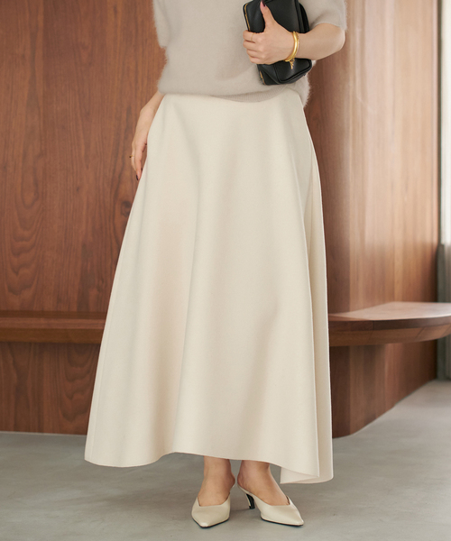 plage（プラージュ）の「メルトンフレア スカート（スカート・レディース・アイボリー/チャコールグレー・38/36/34）」の3枚目の写真