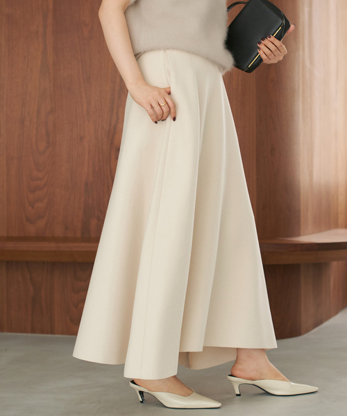 plage（プラージュ）の「メルトンフレア スカート（スカート・レディース・アイボリー/チャコールグレー・38/36/34）」の4枚目の写真