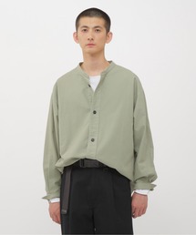 MHL.エムエイチエル⭐︎半袖シャツ　ブラウス　グリーン MARGARET HOWELL - MHL. コットンリネンラウンドカラーブラウス