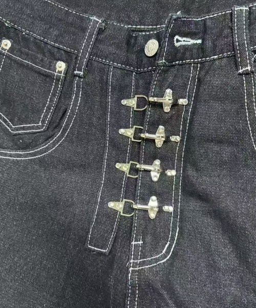 FreeZone（フリーゾーン）の「メタルバックルデザイン デニムワイドパンツ（デニムパンツ・メンズ・ダークブルー・L/M/S）」の10枚目の写真