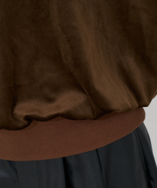 NOMINE（ノミネ）の「【セットアップ】ベロアハーフジップ フーディー パーカー（パーカー・レディース・ブラック/ブラウン/グレー・フリー）」の11枚目の写真