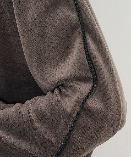 NOMINE（ノミネ）の「【セットアップ】ベロアハーフジップ フーディー パーカー（パーカー・レディース・ブラック/ブラウン/グレー・フリー）」の12枚目の写真