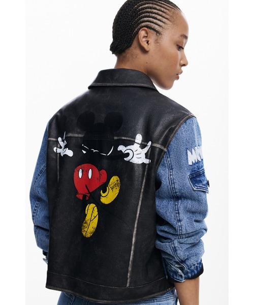 Desigual（デシグアル）の「ミッキーマウス バイカラー ワックス加工トラッカーデニムジャケットディズニー（デニムジャケット・レディース・ブルー・S/M/L/XS/XL）」の4枚目の写真