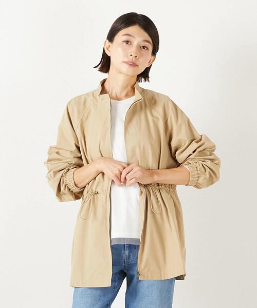 セール】【コットンピーチギャバスタンドZIPブルゾン】（ブルゾン