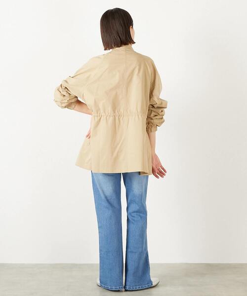 MELROSE claire（メルローズ クレール）の「【コットンピーチギャバスタンドZIPブルゾン】（ブルゾン・レディース・カーキ/ブラック/ベージュ・FREE）」の6枚目の写真