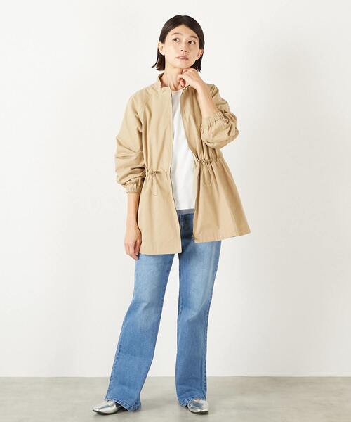 MELROSE claire（メルローズ クレール）の「【コットンピーチギャバスタンドZIPブルゾン】（ブルゾン・レディース・カーキ/ブラック/ベージュ・FREE）」の9枚目の写真