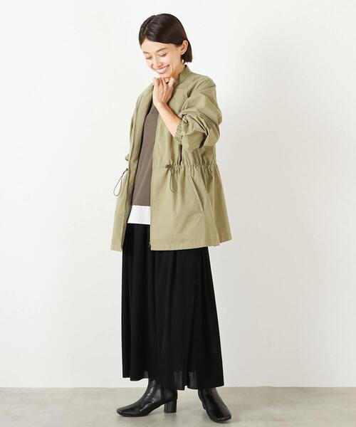 MELROSE claire（メルローズ クレール）の「【コットンピーチギャバスタンドZIPブルゾン】（ブルゾン・レディース・カーキ/ブラック/ベージュ・FREE）」の19枚目の写真