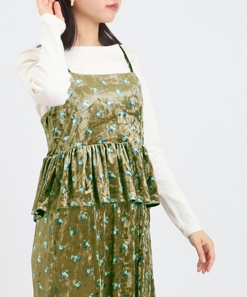 フラワー刺繍ベロアキャミワンピース（ワンピース）｜ASTORIA ODIER