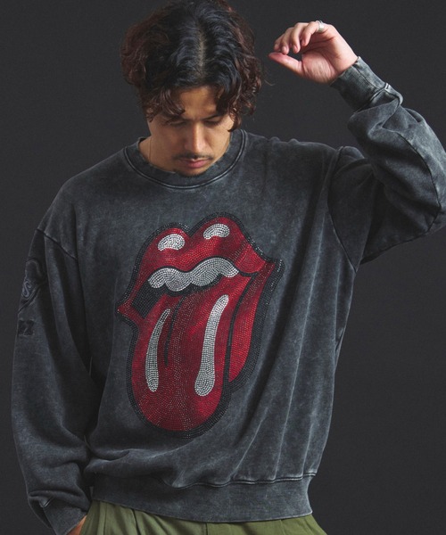 JACKROSE（ジャックローズ）の「B-TRS-Lips&Tongue ラインストーン-クルースウェット（スウェット・メンズ・ブラック/グレー/ブラウン・S/M/L）」の20枚目の写真
