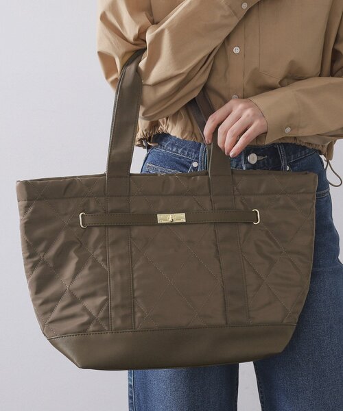 OPAQUE.CLIP(オペークドットクリップ)の「【A4サイズ対応】ダイヤキルティングスクエアビッグトートバッグ(トートバッグ・レディース・ブラウン系その他/ブラック・00)」の5枚目の写真