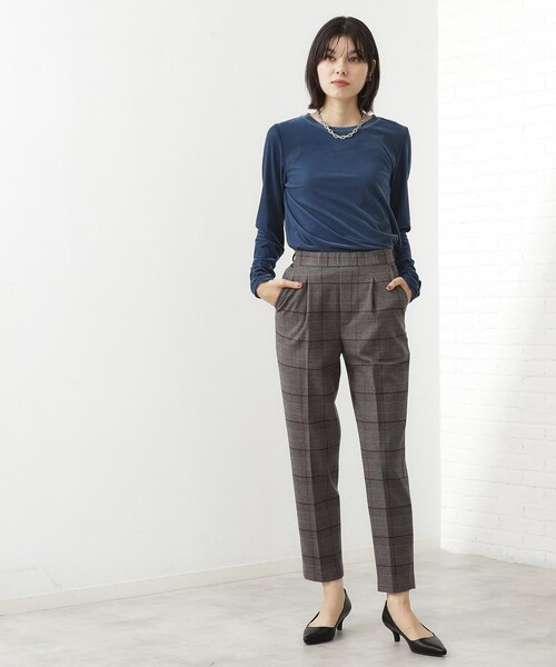 THE SHOP TK （ザ ショップ ティーケー ）の「【程よいシアー感】ベロア袖クシュプルオーバー（Tシャツ/カットソー・レディース・ダークブラウン/アイボリー/ブルー/チャコールグレー・13/12）」の13枚目の写真