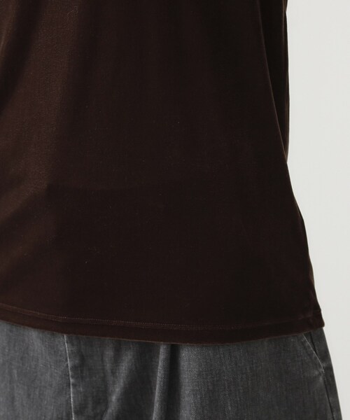 THE SHOP TK （ザ ショップ ティーケー ）の「【程よいシアー感】ベロア袖クシュプルオーバー（Tシャツ/カットソー・レディース・ダークブラウン/アイボリー/ブルー/チャコールグレー・13/12）」の6枚目の写真