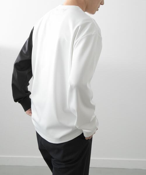 ITEMS URBANRESEARCH（アイテムズ アーバンリサーチ）の「ポンチ切替 ロングスリーブ Tops（Tシャツ/カットソー・メンズ・グレー/ネイビー/ベージュ・LARGE/MEDIUM）」の6枚目の写真