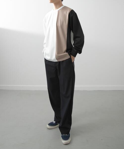 ITEMS URBANRESEARCH（アイテムズ アーバンリサーチ）の「ポンチ切替 ロングスリーブ Tops（Tシャツ/カットソー・メンズ・グレー/ネイビー/ベージュ・LARGE/MEDIUM）」の7枚目の写真