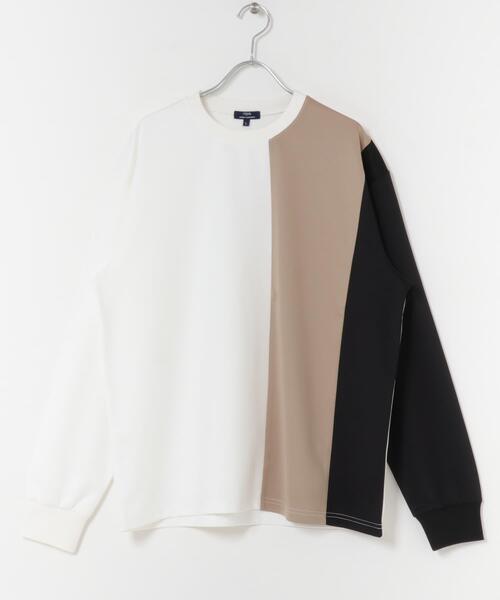 ITEMS URBANRESEARCH（アイテムズ アーバンリサーチ）の「ポンチ切替 ロングスリーブ Tops（Tシャツ/カットソー・メンズ・グレー/ネイビー/ベージュ・LARGE/MEDIUM）」の8枚目の写真