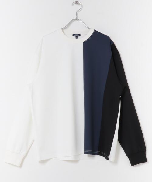 ITEMS URBANRESEARCH（アイテムズ アーバンリサーチ）の「ポンチ切替 ロングスリーブ Tops（Tシャツ/カットソー・メンズ・グレー/ネイビー/ベージュ・LARGE/MEDIUM）」の12枚目の写真