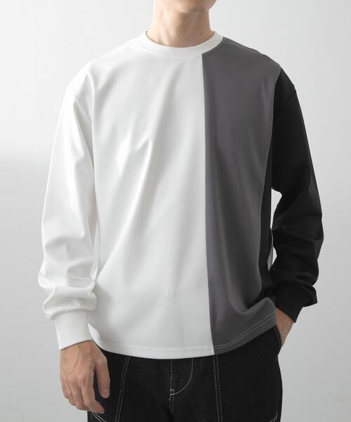 ITEMS URBANRESEARCH（アイテムズ アーバンリサーチ）の「ポンチ切替 ロングスリーブ Tops（Tシャツ/カットソー・メンズ・グレー/ネイビー/ベージュ・LARGE/MEDIUM）」の18枚目の写真
