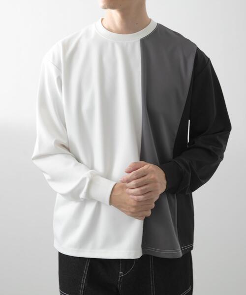 ITEMS URBANRESEARCH（アイテムズ アーバンリサーチ）の「ポンチ切替 ロングスリーブ Tops（Tシャツ/カットソー・メンズ・グレー/ネイビー/ベージュ・LARGE/MEDIUM）」の19枚目の写真