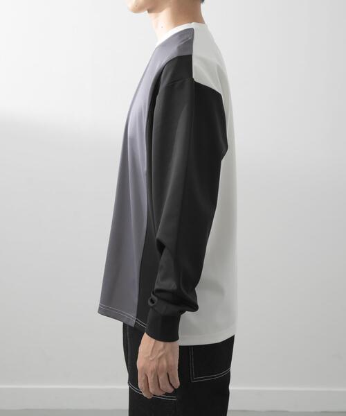 ITEMS URBANRESEARCH（アイテムズ アーバンリサーチ）の「ポンチ切替 ロングスリーブ Tops（Tシャツ/カットソー・メンズ・グレー/ネイビー/ベージュ・LARGE/MEDIUM）」の20枚目の写真
