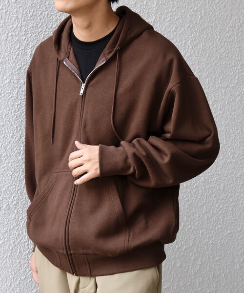 SHIPS any: ヴィンテージライク 裏起毛 スウェット ジップ パーカー