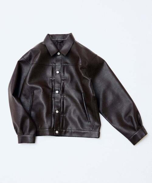 シンセティック レザー トラッカージャケット（その他アウター